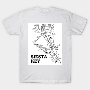 Siesta Key Map Art T-Shirt